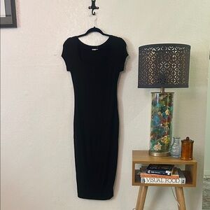 See You Monday Classic Black Midi Dress